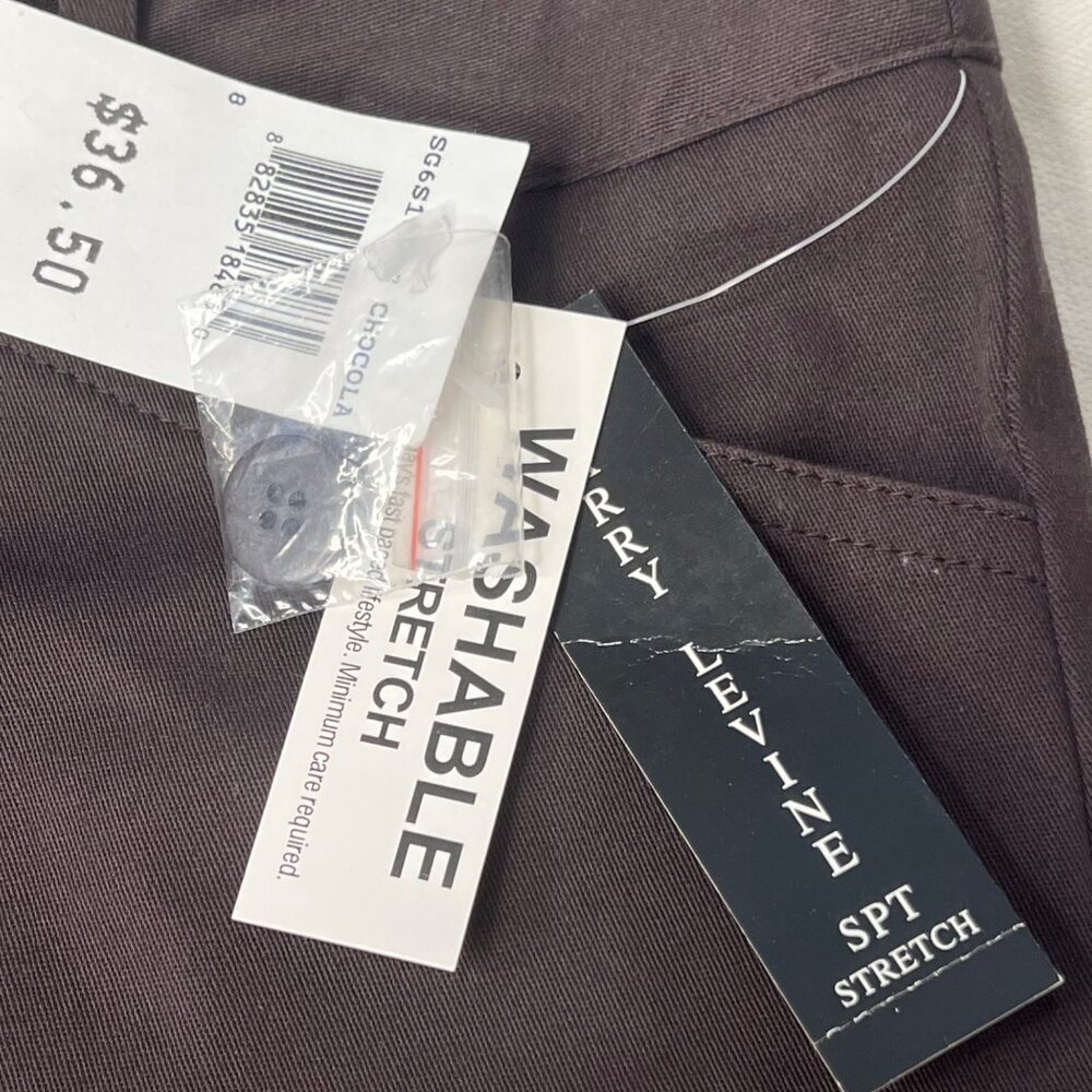 NWT Larry Levine Capris Women's 8 Chocolate Stretch Mid Rise City Comfort Career - Picture 2 of 15